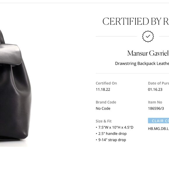 Mansur Gavriel Mini Backpack Black - Picture 5 of 5